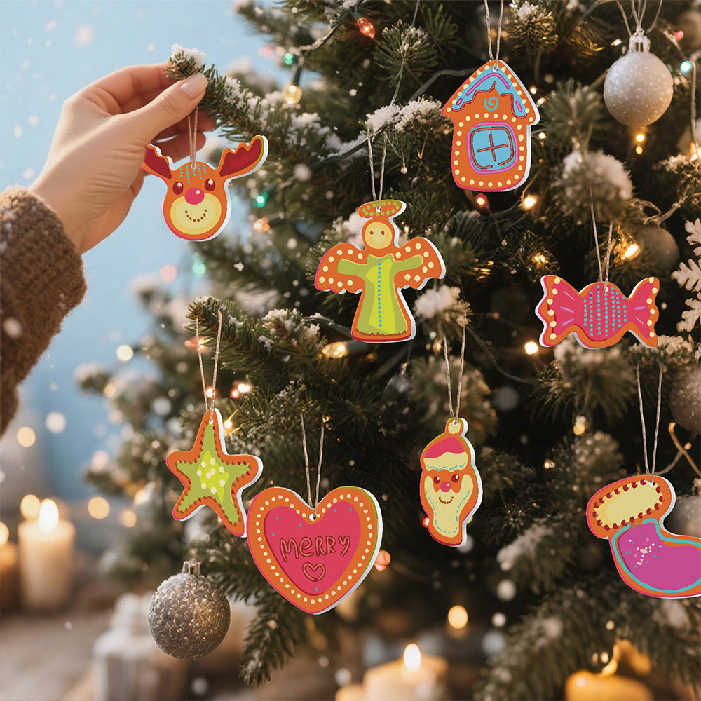 8 Pièces Peinture par Numéros Décoration de Noël | Set Bonbon et Cœur