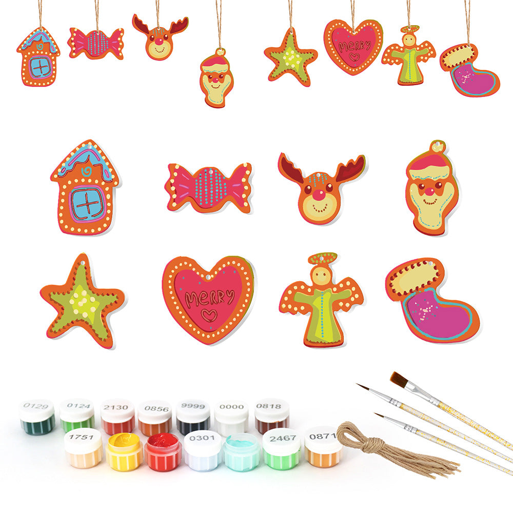 8 Pièces Peinture par Numéros Décoration de Noël | Set Bonbon et Cœur