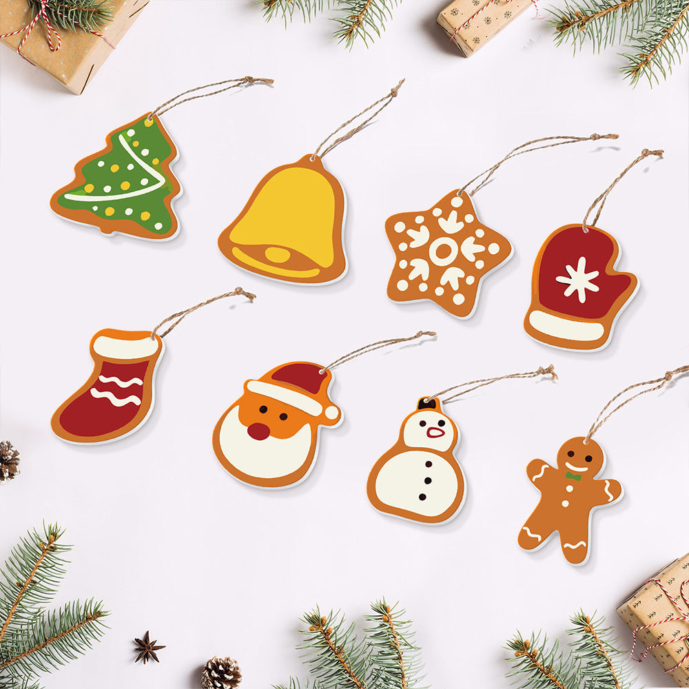 8 Pièces Peinture par Numéros Décoration de Noël | Set Bonhomme de Neige et Flocons de Neige