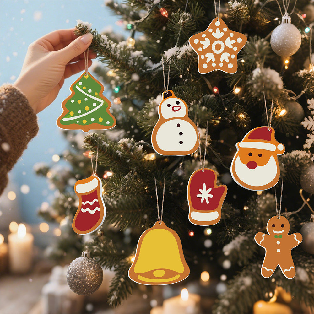 8 Pièces Peinture par Numéros Décoration de Noël | Set Bonhomme de Neige et Flocons de Neige