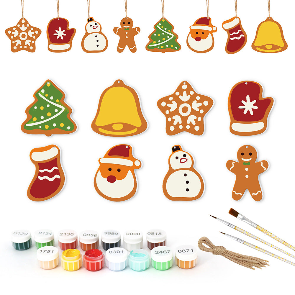 8 Pièces Peinture par Numéros Décoration de Noël | Set Bonhomme de Neige et Flocons de Neige