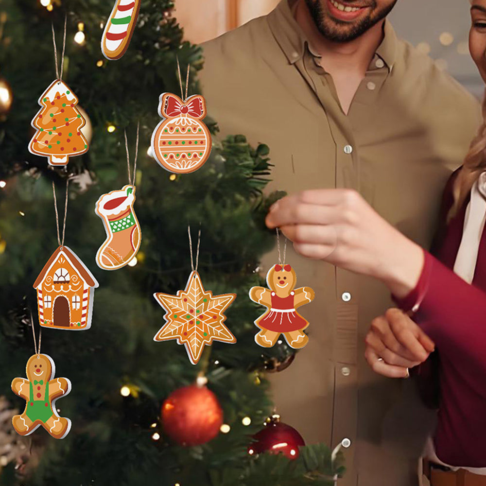 8 Pièces Peinture par Numéros Décoration de Noël | Set Bonhomme en Pain d'Épices
