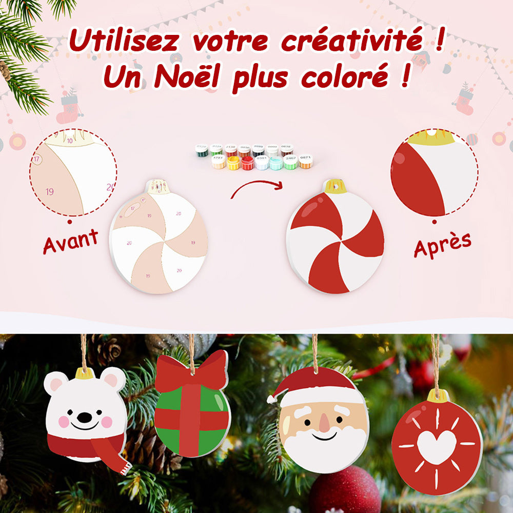 8 Pièces Peinture par Numéros Décoration de Noël | Set Cadeau et Animaux