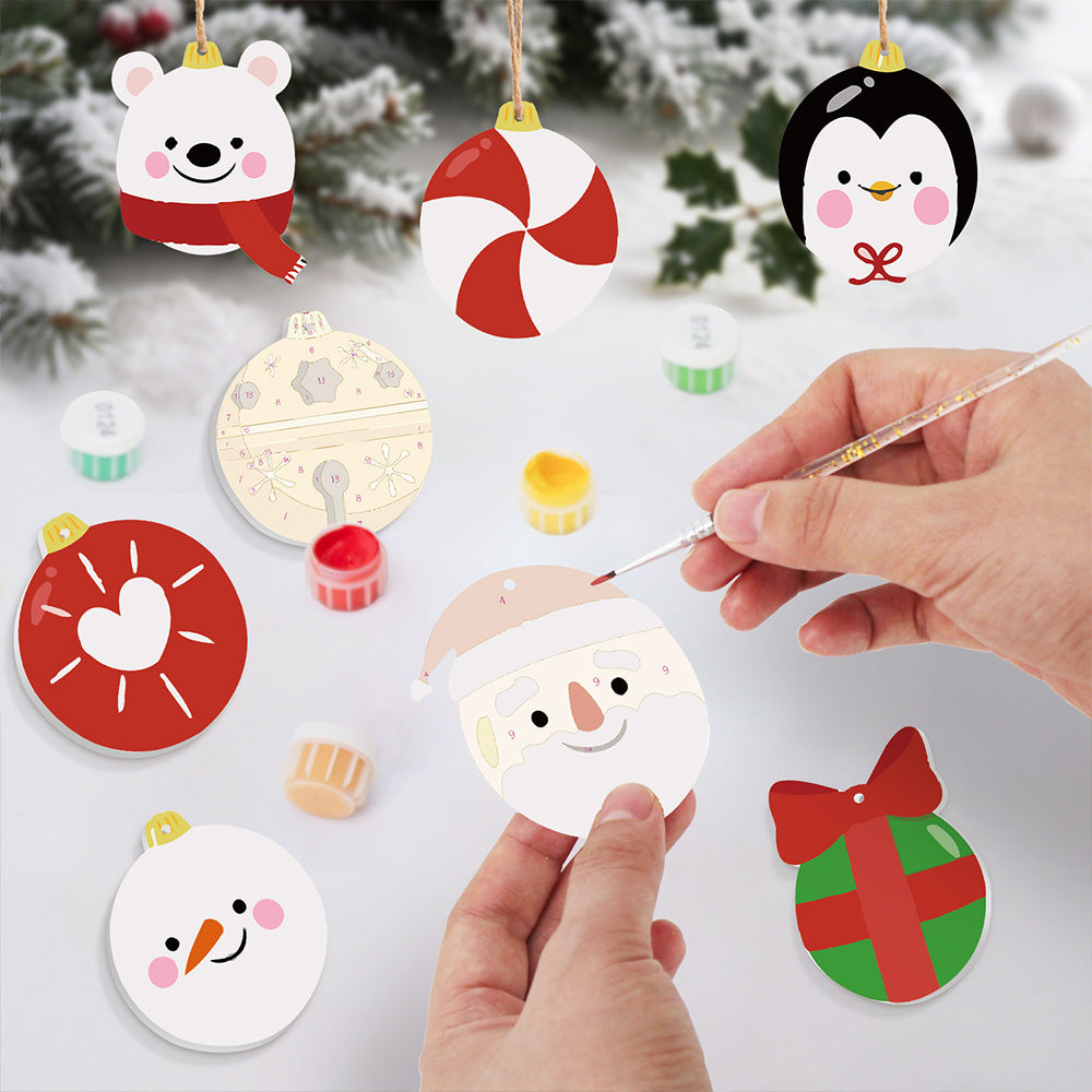 8 Pièces Peinture par Numéros Décoration de Noël | Set Cadeau et Animaux