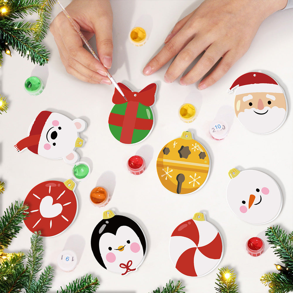8 Pièces Peinture par Numéros Décoration de Noël | Set Cadeau et Animaux