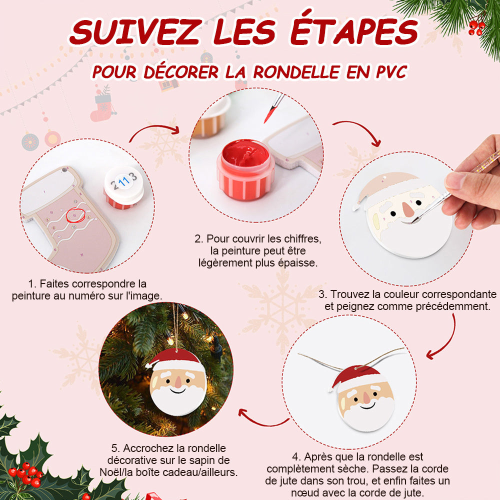 8 Pièces Peinture par Numéros Décoration de Noël | Set Cadeau et Animaux