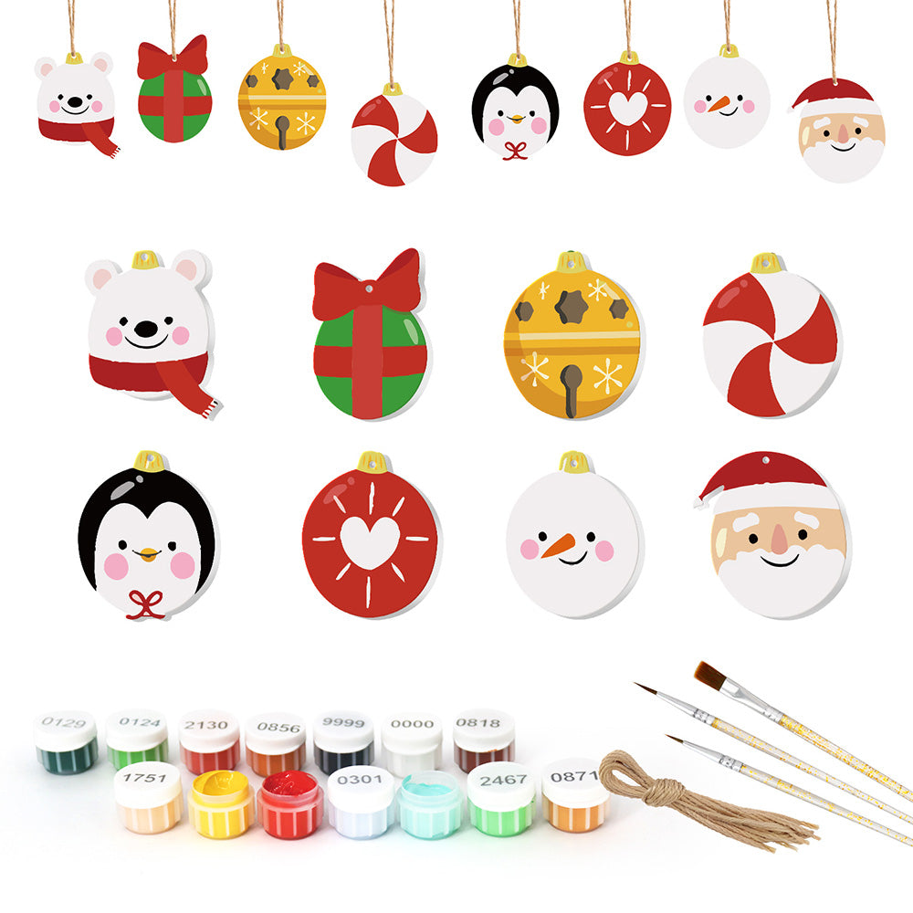 8 Pièces Peinture par Numéros Décoration de Noël | Set Cadeau et Animaux