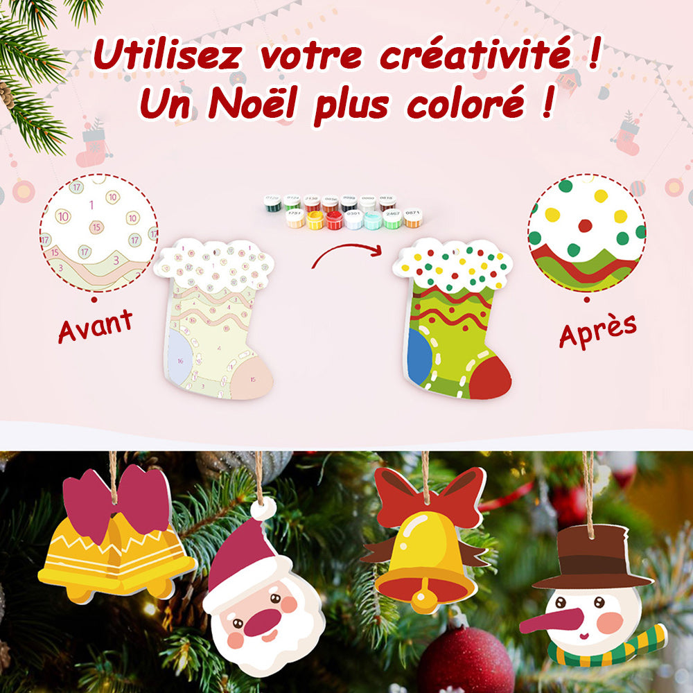 8 Pièces Peinture par Numéros Décoration de Noël | Set Cloches de Noël