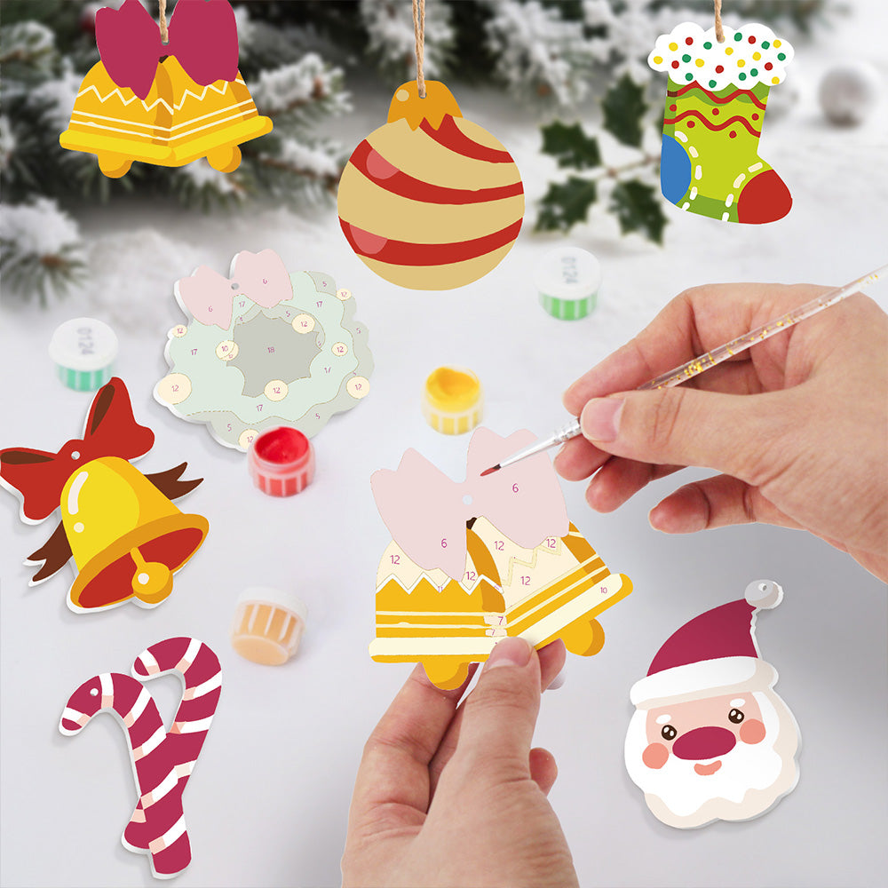 8 Pièces Peinture par Numéros Décoration de Noël | Set Cloches de Noël