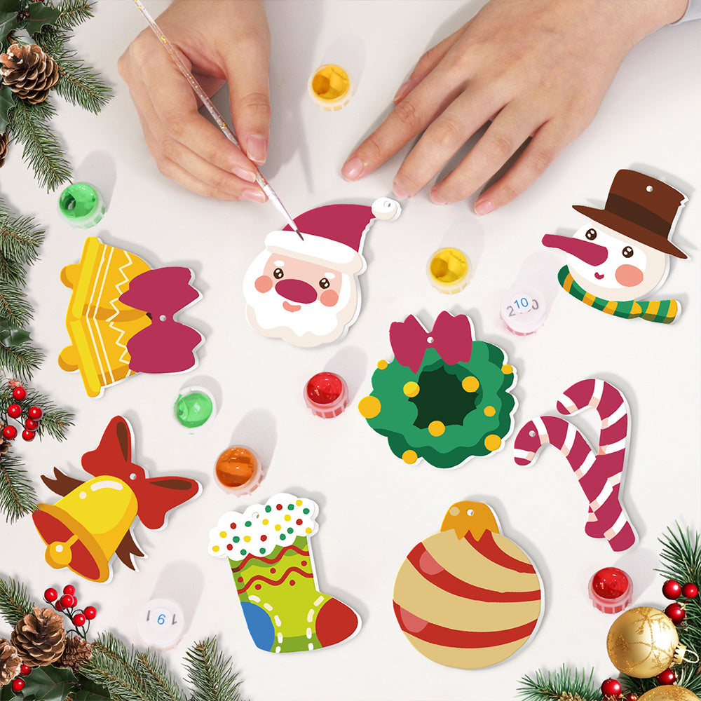 8 Pièces Peinture par Numéros Décoration de Noël | Set Cloches de Noël