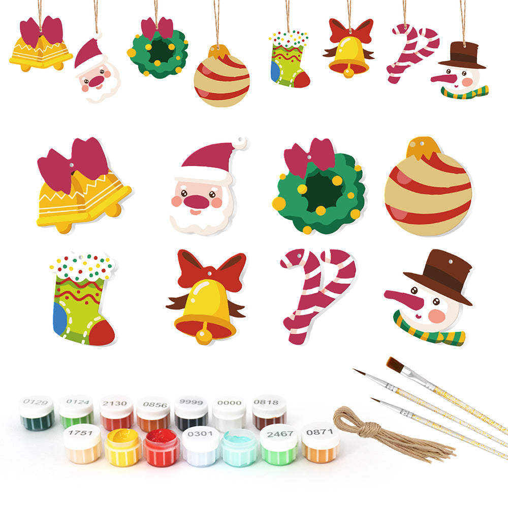8 Pièces Peinture par Numéros Décoration de Noël | Set Cloches de Noël