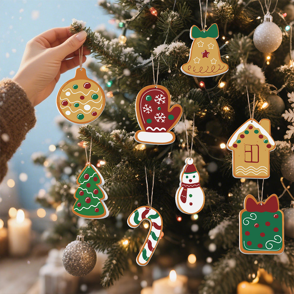 8 Pièces Peinture par Numéros Décoration de Noël | Set Cloches et Gants