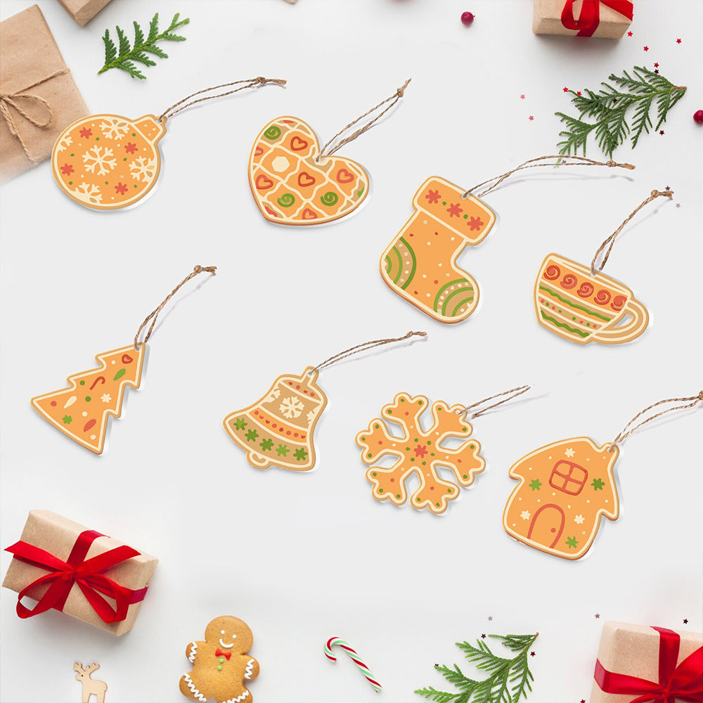 8 Pièces Peinture par Numéros Décoration de Noël | Set Décoration Orange