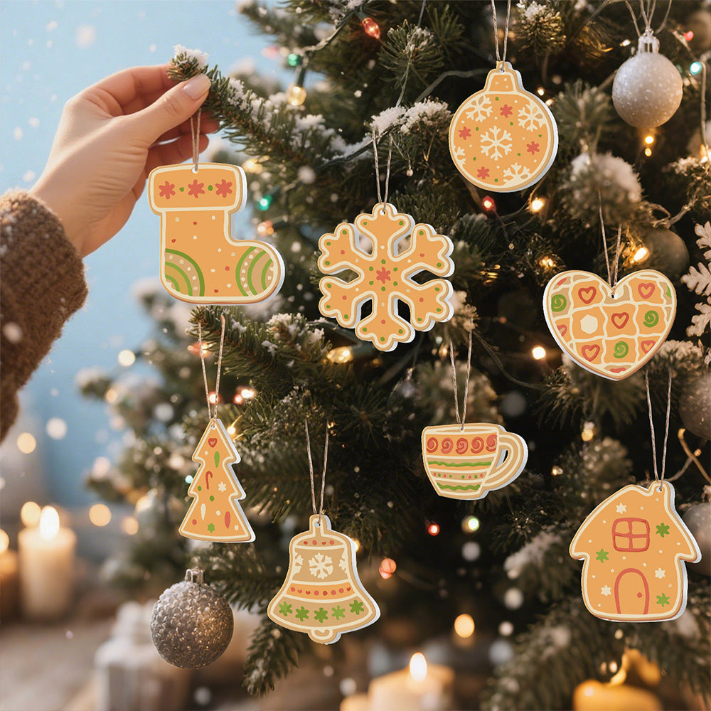 8 Pièces Peinture par Numéros Décoration de Noël | Set Décoration Orange