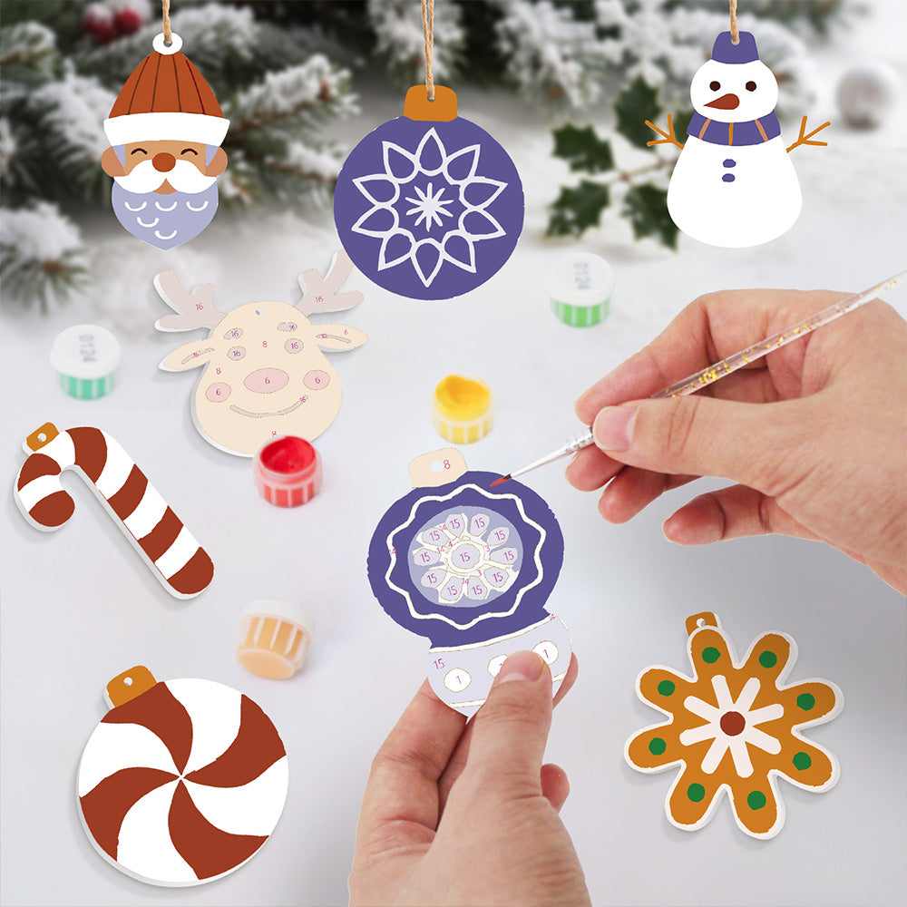 8 Pièces Peinture par Numéros Décoration de Noël | Set Décorations Violet