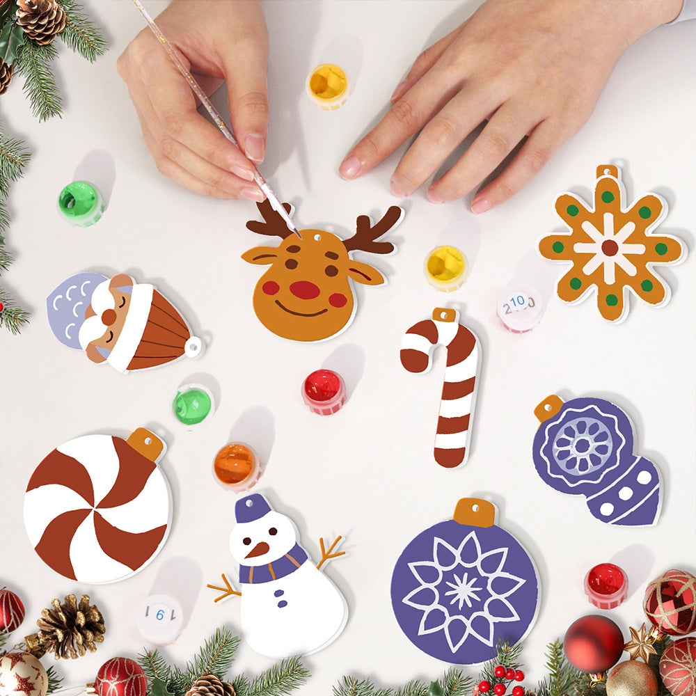 8 Pièces Peinture par Numéros Décoration de Noël | Set Décorations Violet