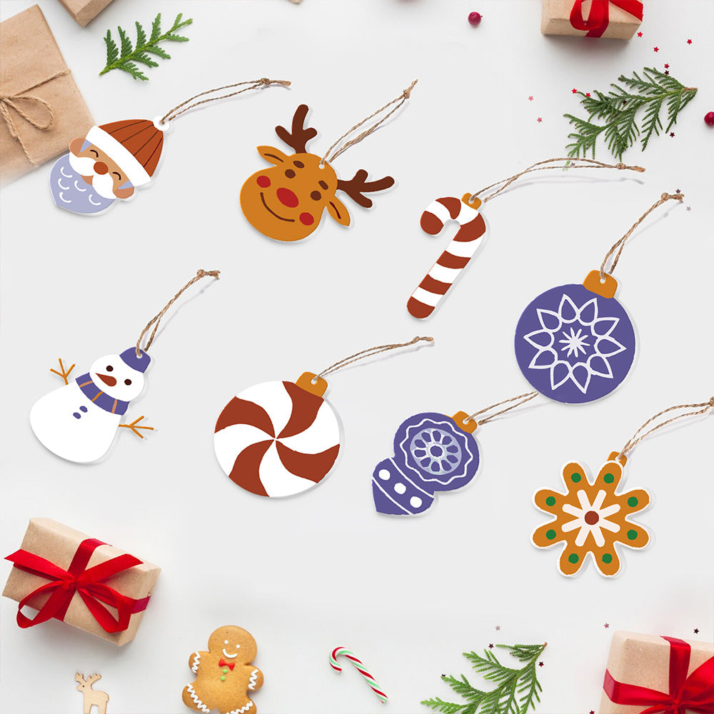 8 Pièces Peinture par Numéros Décoration de Noël | Set Décorations Violet