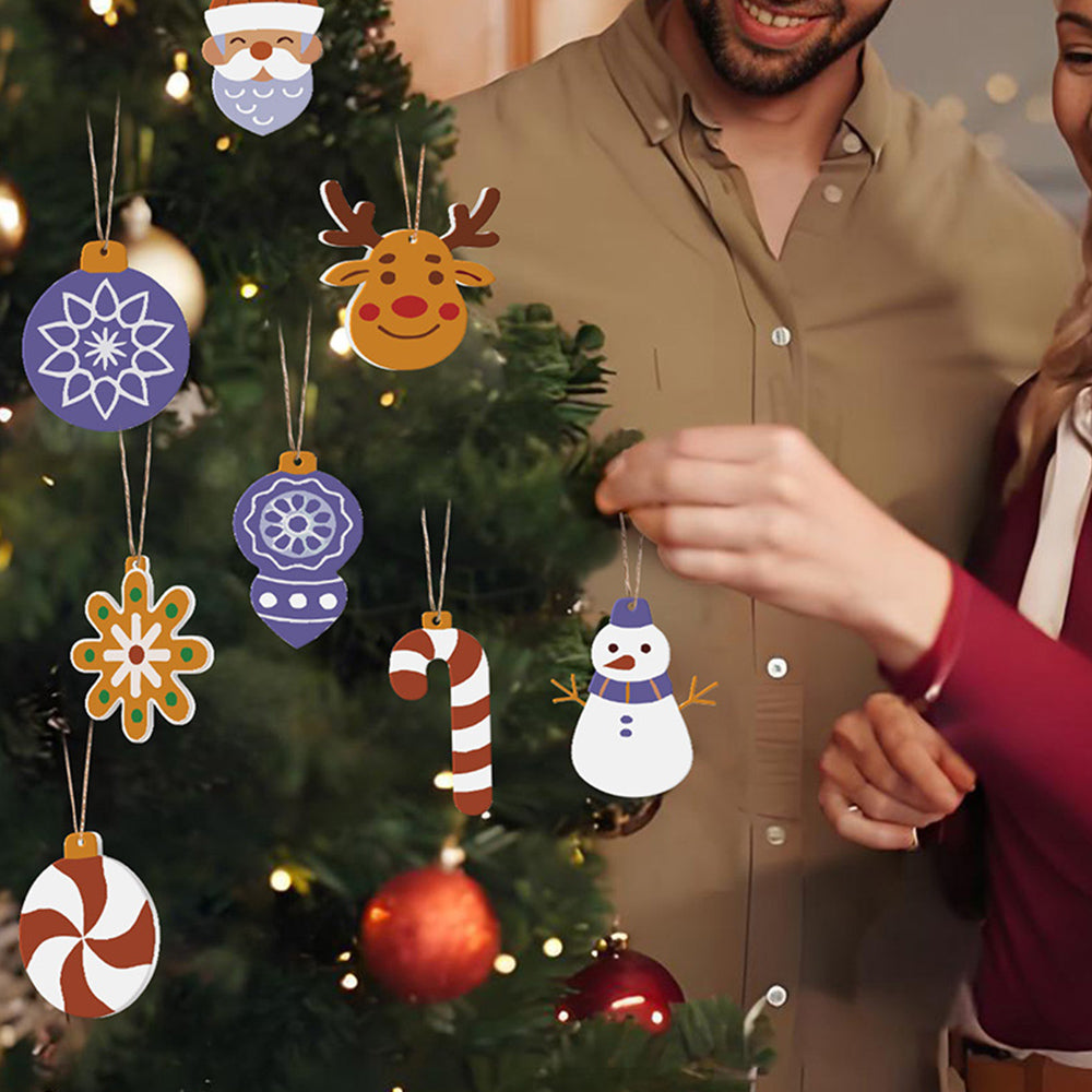 8 Pièces Peinture par Numéros Décoration de Noël | Set Décorations Violet