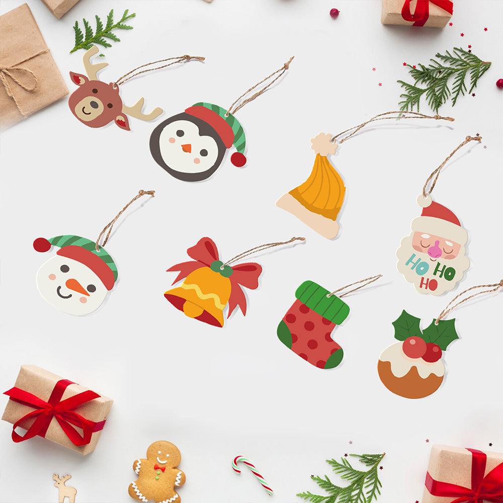 8 Pièces Peinture par Numéros Décoration de Noël | Set Élan et Manchot