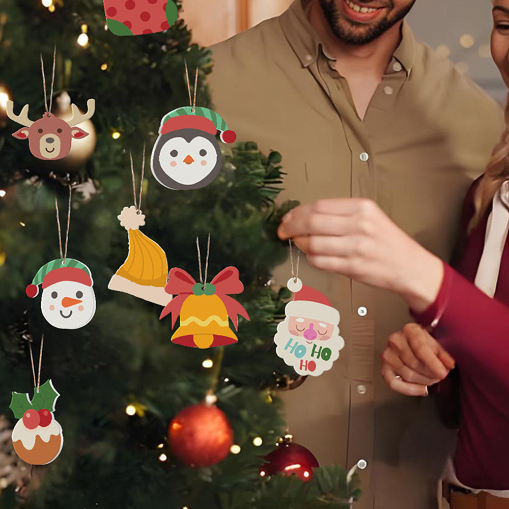 8 Pièces Peinture par Numéros Décoration de Noël | Set Élan et Manchot