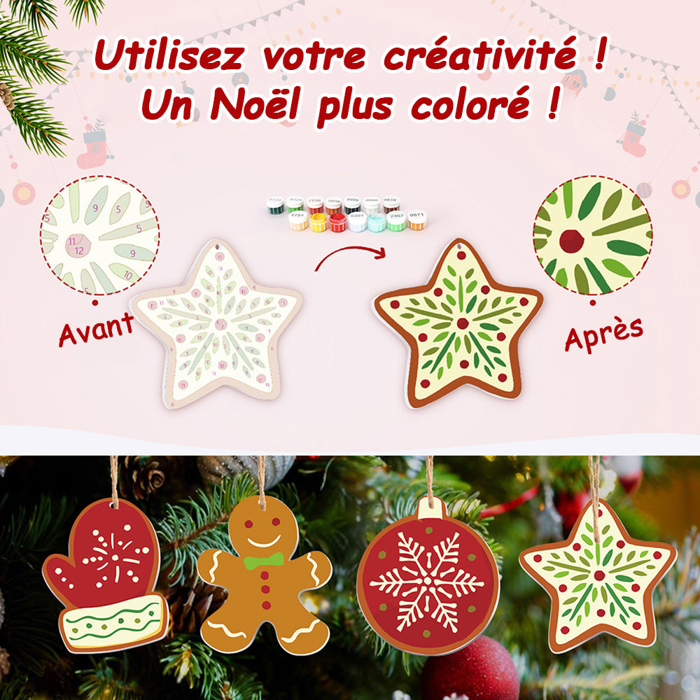 8 Pièces Peinture par Numéros Décoration de Noël | Set Équipement d'Hiver