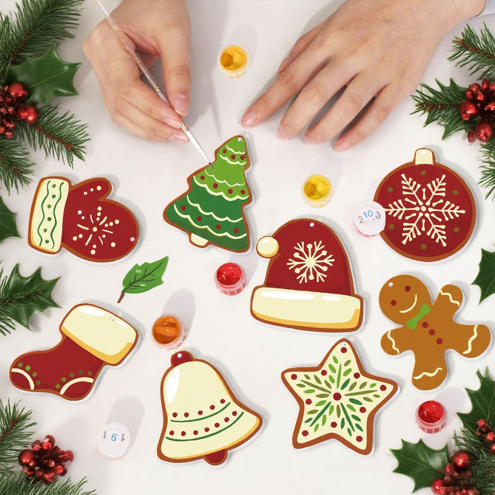 8 Pièces Peinture par Numéros Décoration de Noël | Set Équipement d'Hiver