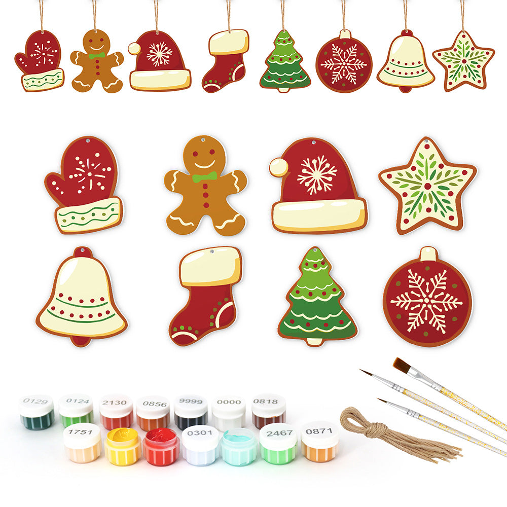 8 Pièces Peinture par Numéros Décoration de Noël | Set Équipement d'Hiver