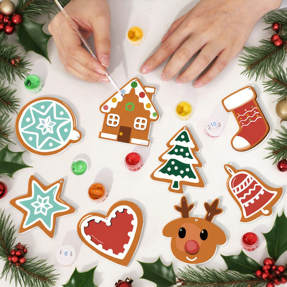 8 Pièces Peinture par Numéros Décoration de Noël | Set Étoile Magique de Noël