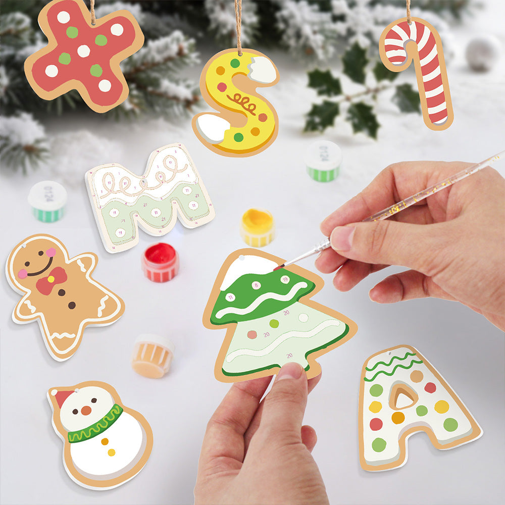 8 Pièces Peinture par Numéros Décoration de Noël | Set Lettres de Noël