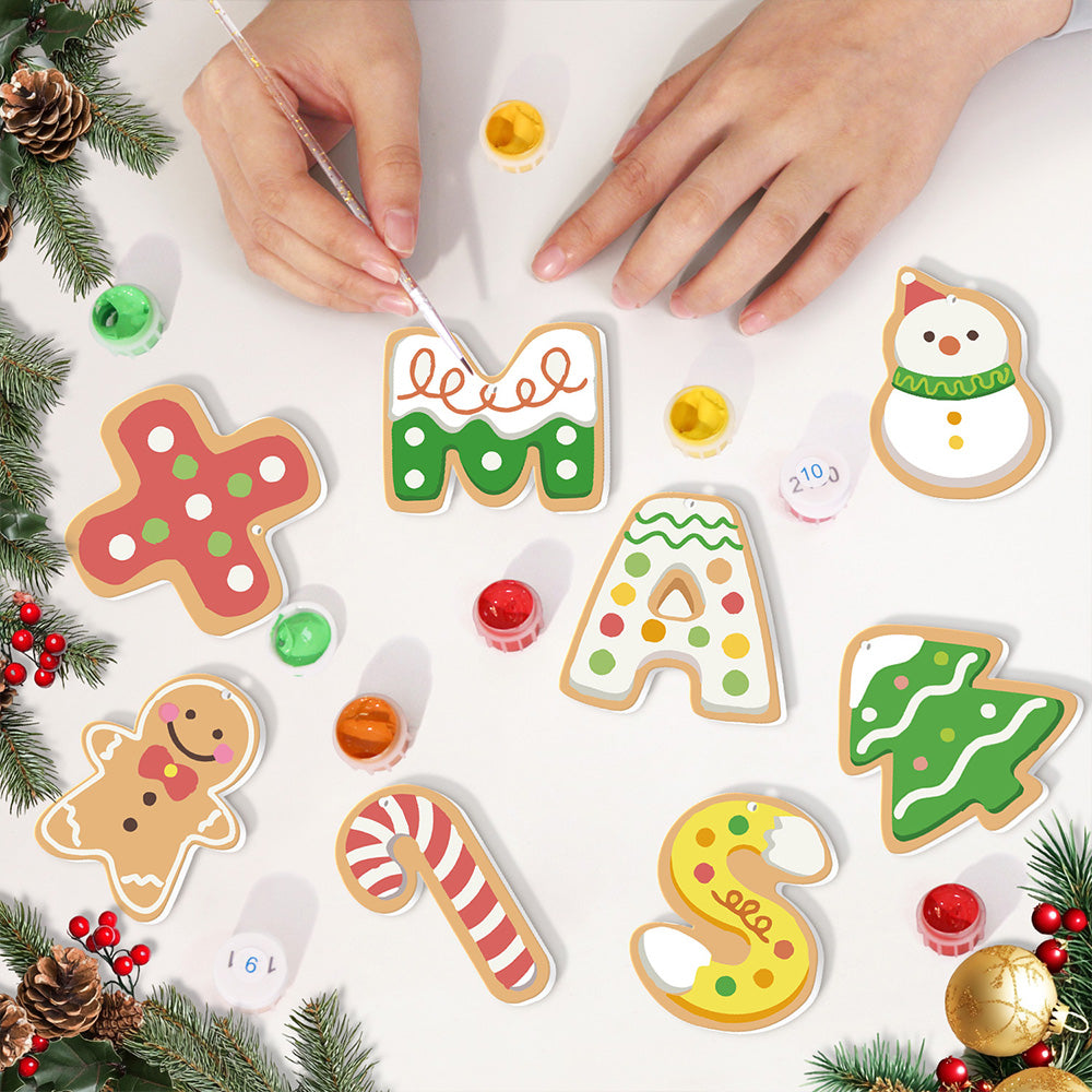 8 Pièces Peinture par Numéros Décoration de Noël | Set Lettres de Noël