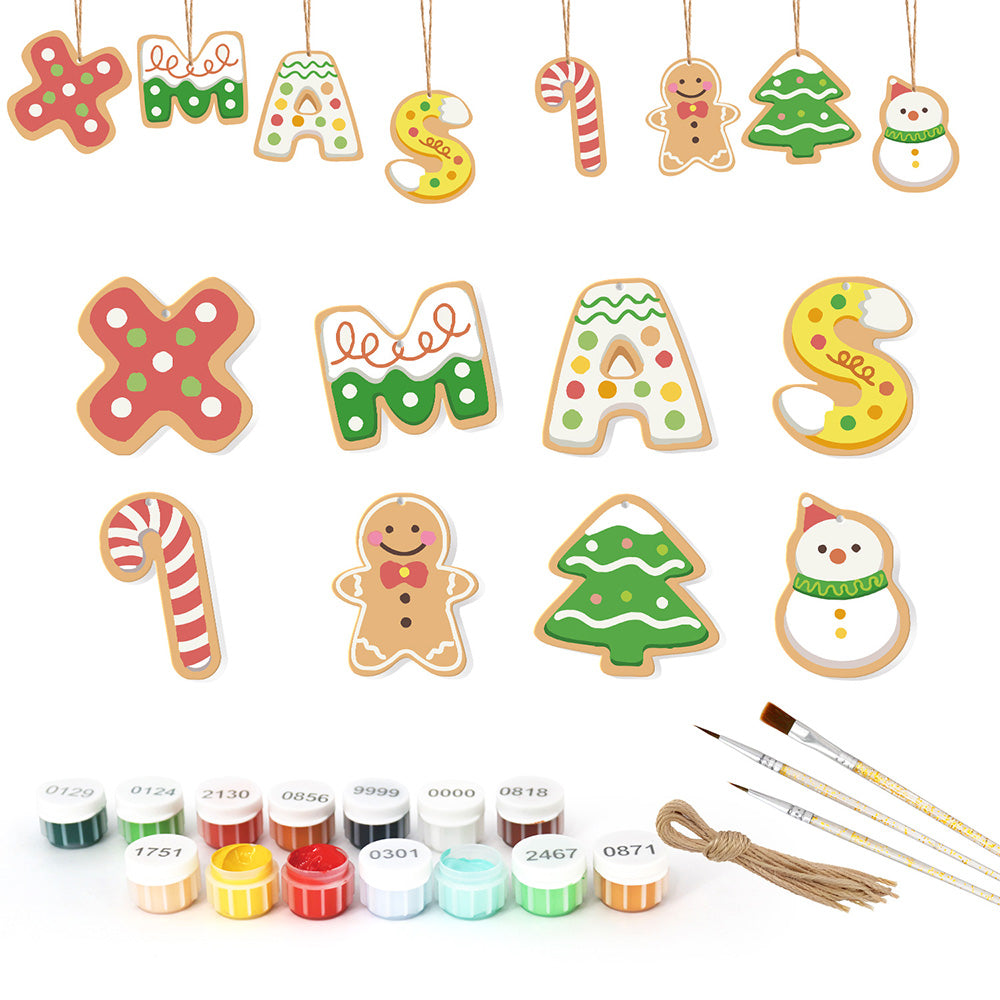 8 Pièces Peinture par Numéros Décoration de Noël | Set Lettres de Noël