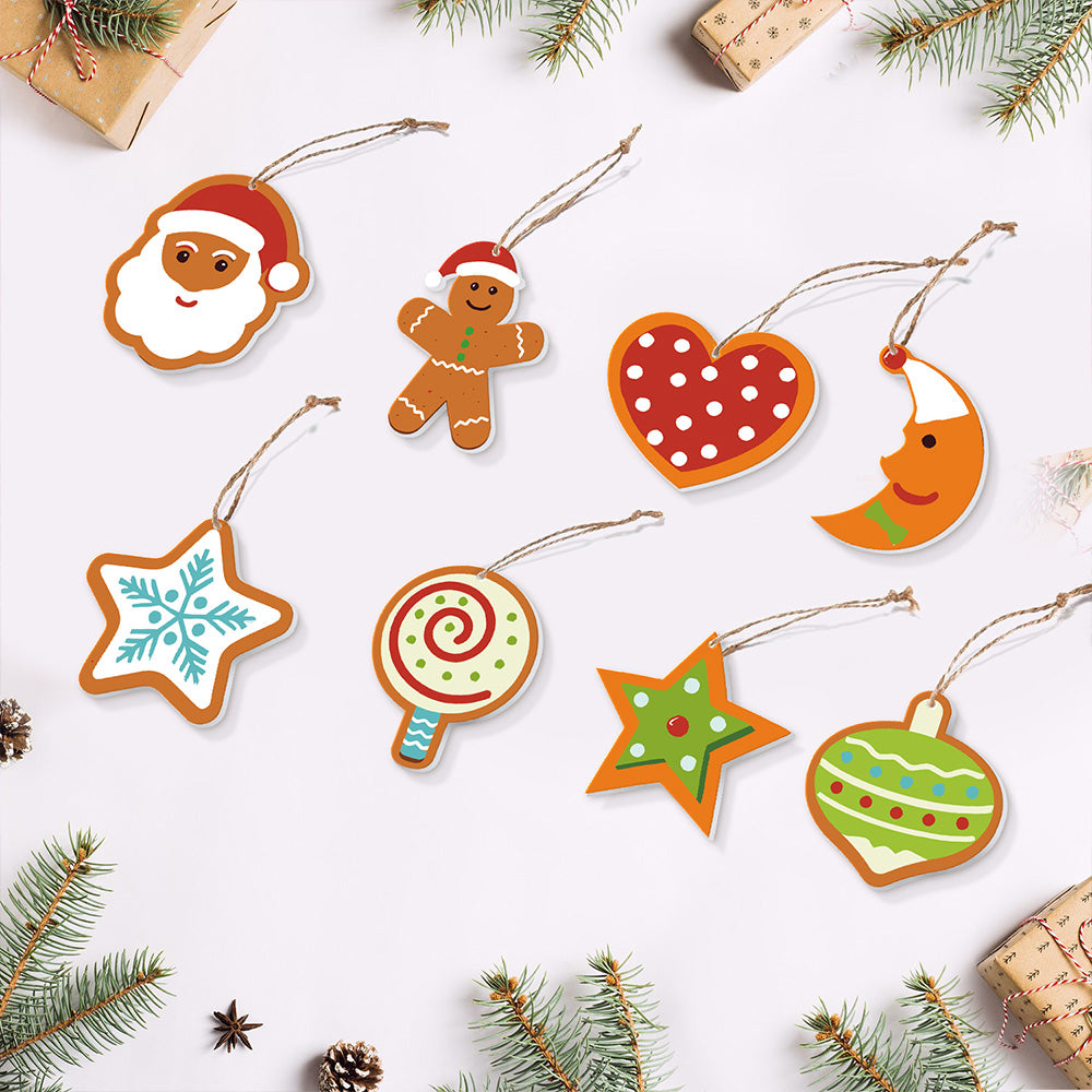 8 Pièces Peinture par Numéros Décoration de Noël | Set Lune et Étoiles