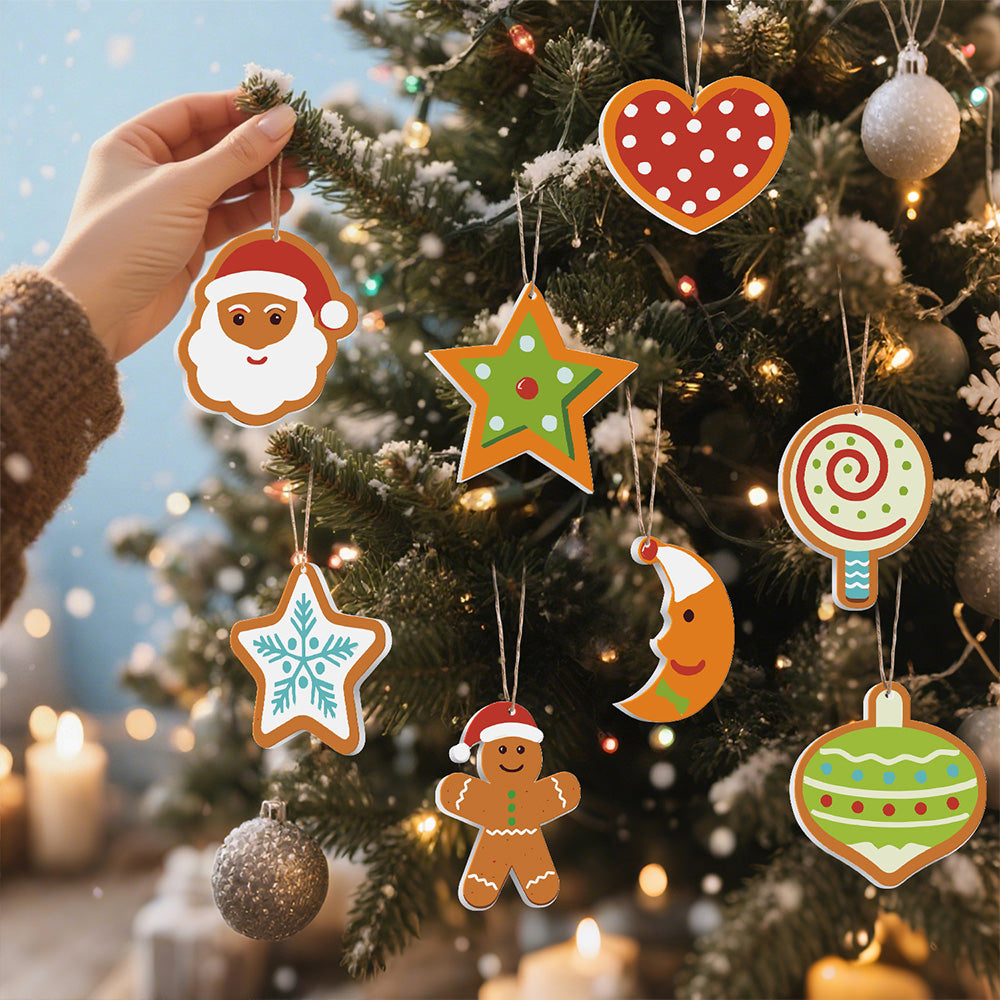 8 Pièces Peinture par Numéros Décoration de Noël | Set Lune et Étoiles