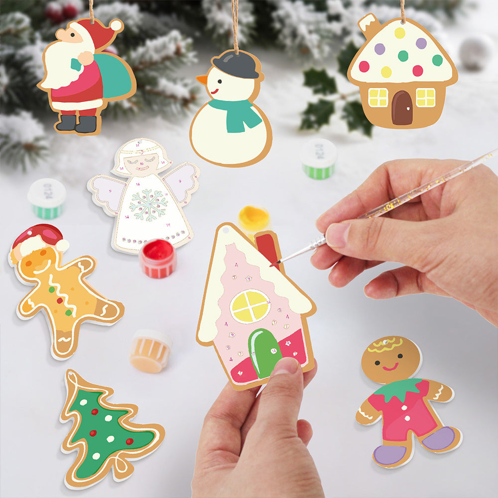 8 Pièces Peinture par Numéros Décoration de Noël | Set Père Noël et Ange