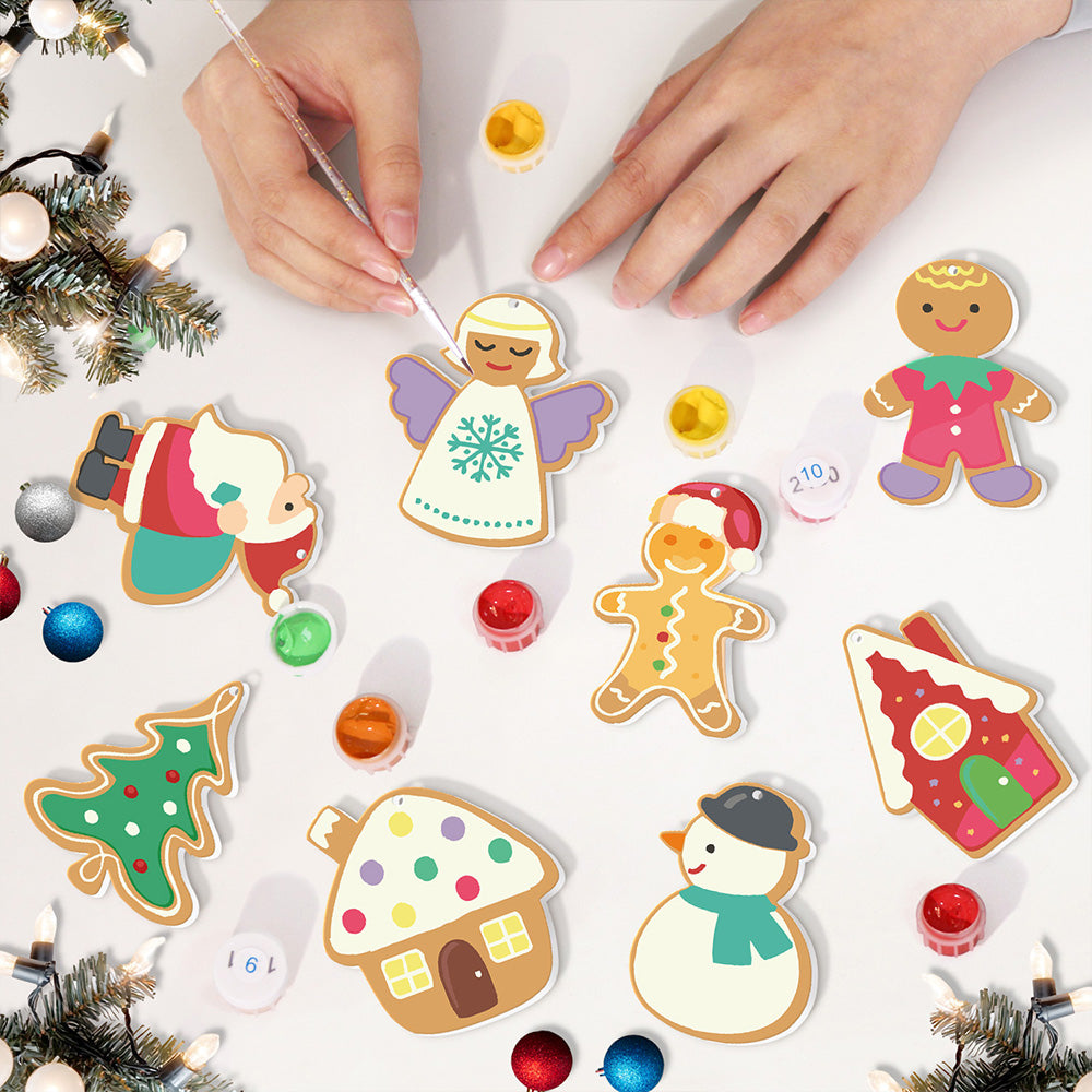 8 Pièces Peinture par Numéros Décoration de Noël | Set Père Noël et Ange