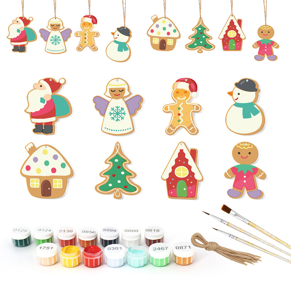 8 Pièces Peinture par Numéros Décoration de Noël | Set Père Noël et Ange