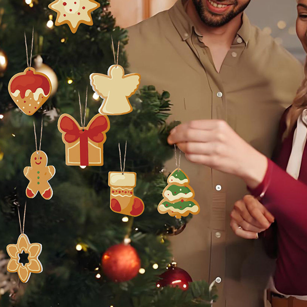 8 Pièces Peinture par Numéros Décoration de Noël | Set Tarte à la Fraise et Bonhomme en Pain d'Épices