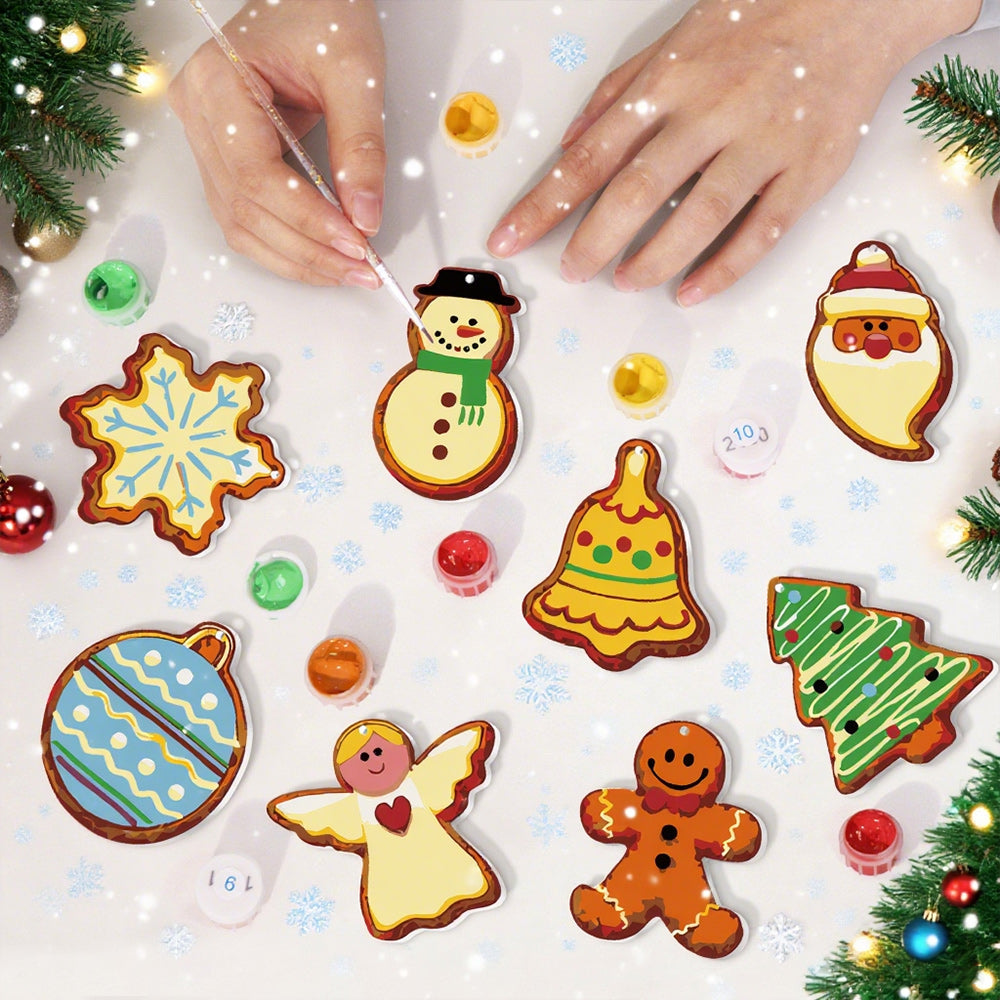 8 Pièces Peinture par Numéros Décoration de Noël | Set Veille de Noël