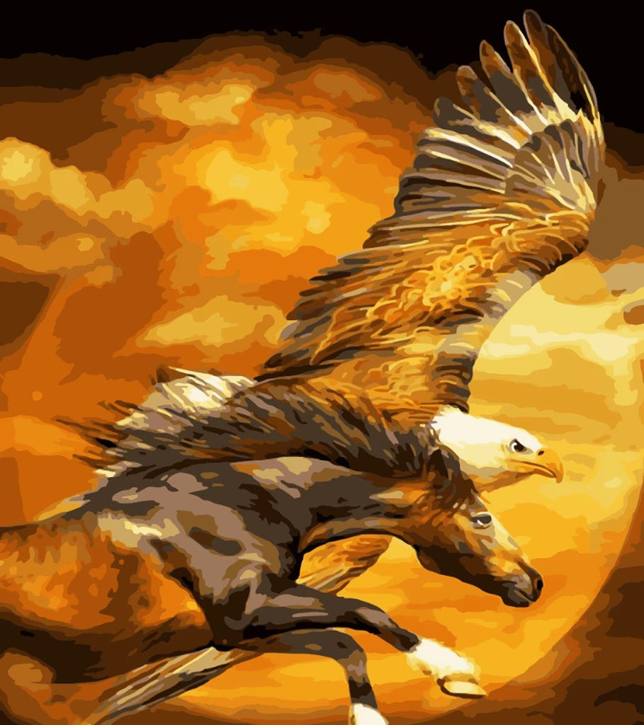 Aigle et Cheval Peinture par Numéros