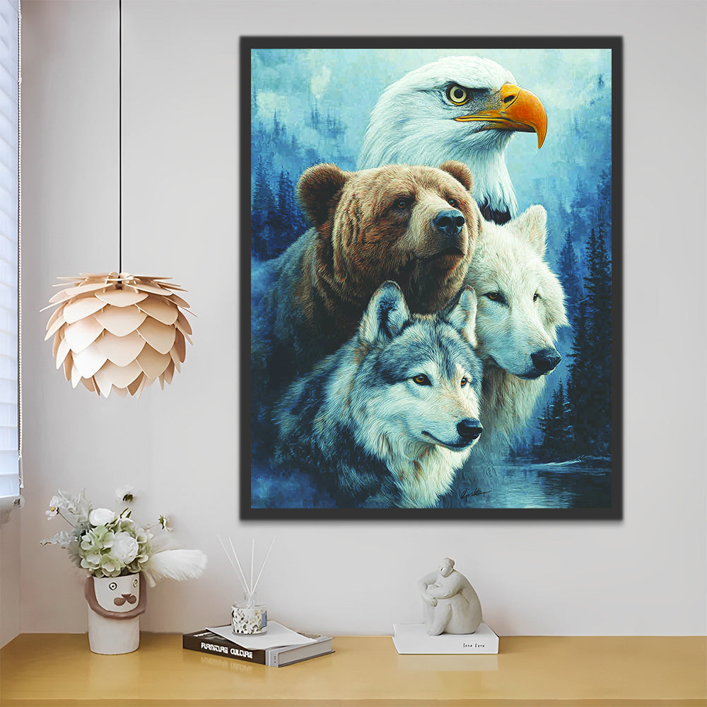 Aigle, Ours et Loups Peinture par Numéros