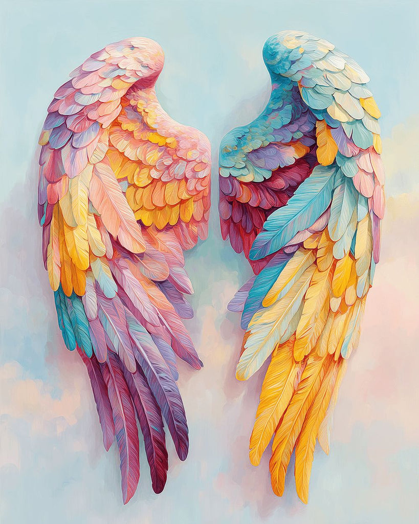 Ailes de Plumes Colorées Peinture par Numéros