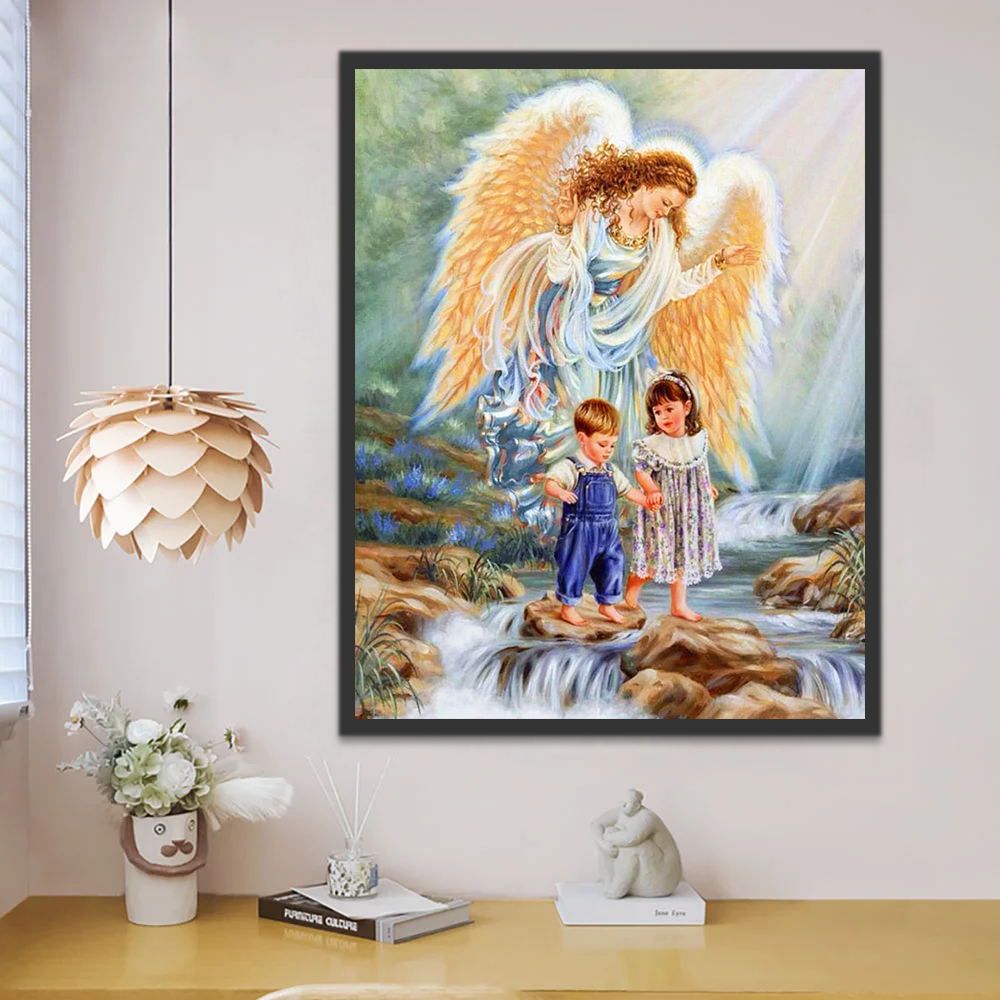 Ange et Enfants Peinture par Numéros