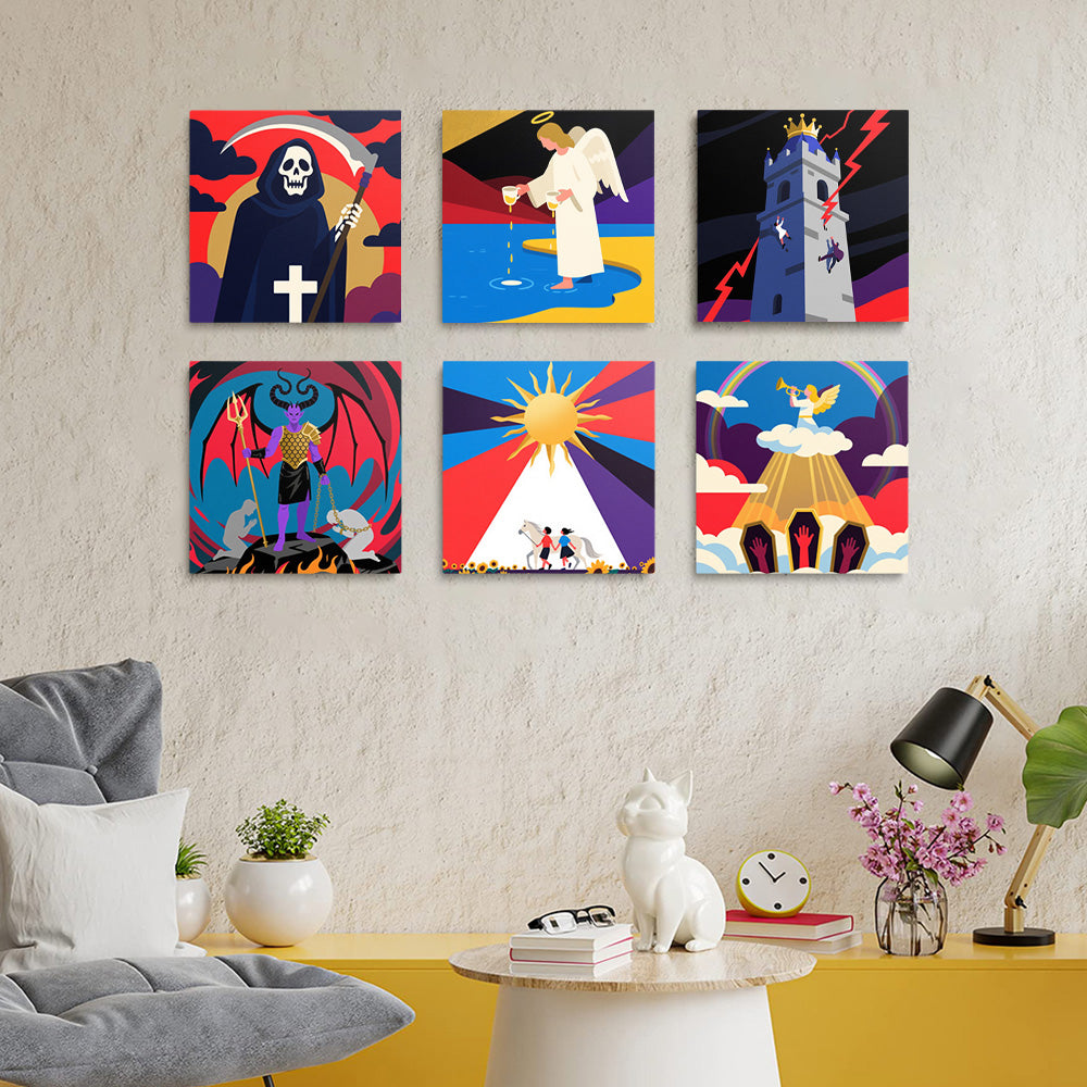 Anges et Mort 6 Mini Peintures par Numéros