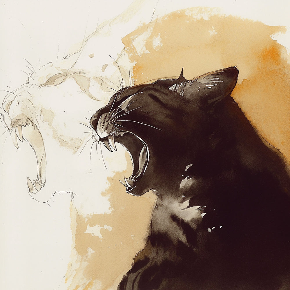 Animal Chat Furieux Peinture par Numéros