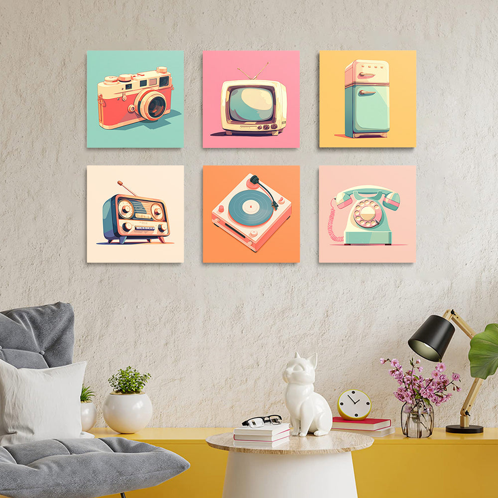 Appareils Petits Rétro 6 Mini Peintures par Numéros