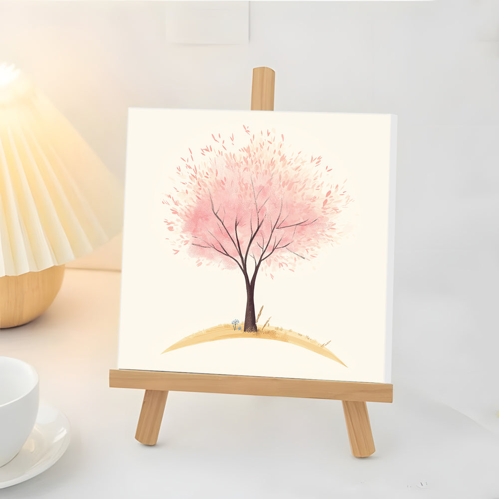 Arbre Rose en automne Mini Peinture par Numéros