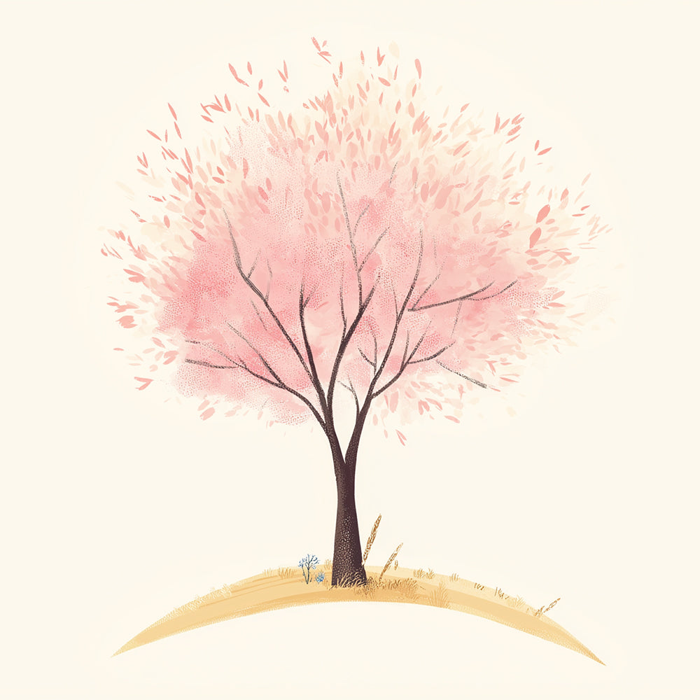 Arbre Rose en automne Mini Peinture par Numéros