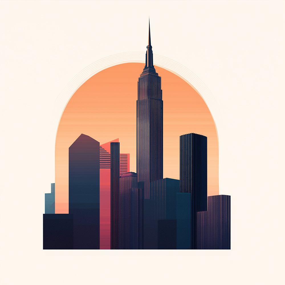 Architectures au Coucher du Solei Mini Peinture par Numéros