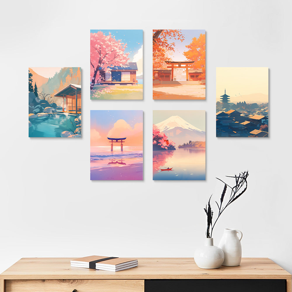 Attractions Célèbres 6 Mini Peintures par Numéros