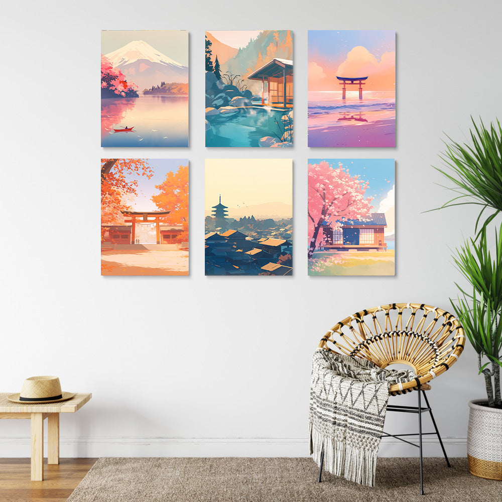 Attractions Célèbres 6 Mini Peintures par Numéros